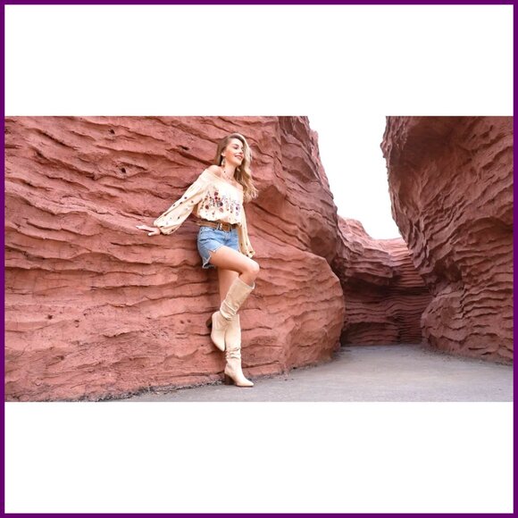 Pointed Toe Knee High Boots with Chunky Heel Side Zipper Wide Calf - Picture 8 of 8